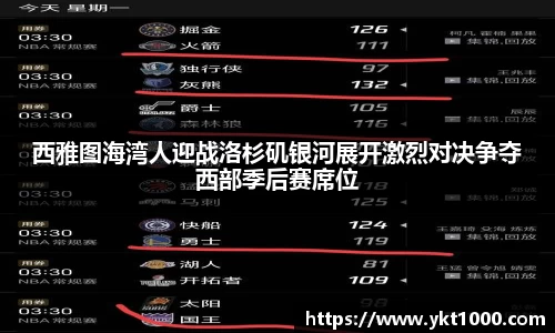 西雅图海湾人迎战洛杉矶银河展开激烈对决争夺西部季后赛席位